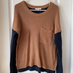 Madewell Crewneck color block sweater.